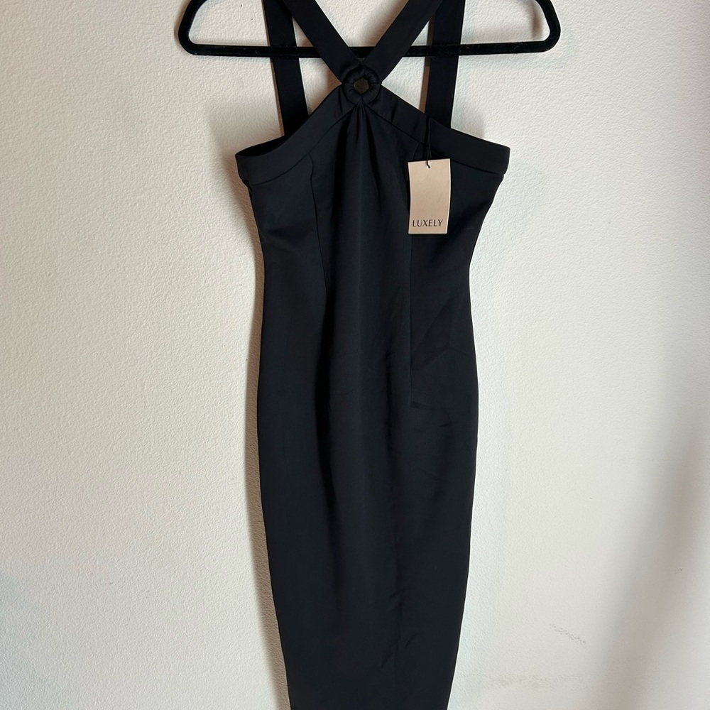 Women’s Luxely Dress Midi Dress In Black Size 0 Designer Luxury Minimal